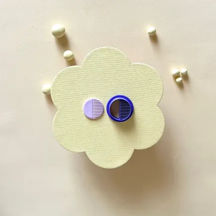 Cortador arcilla polimérica - círculo con líneas semicírculo art deco