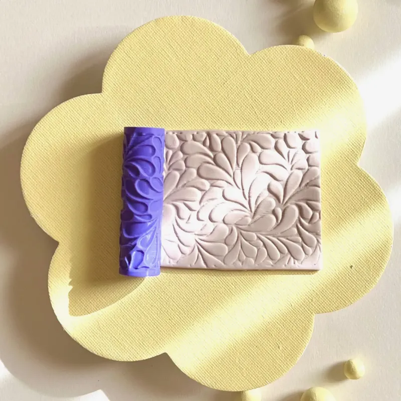 Mini rodillo de textura - estampado hojas