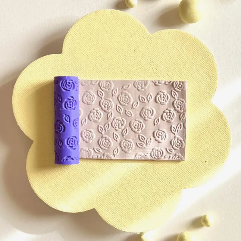 Mini rodillo de textura - estampado rosas