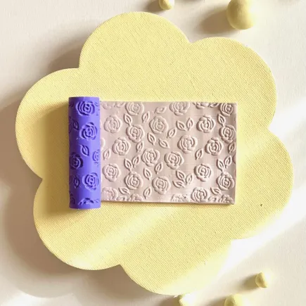 Mini rodillo de textura - estampado rosas