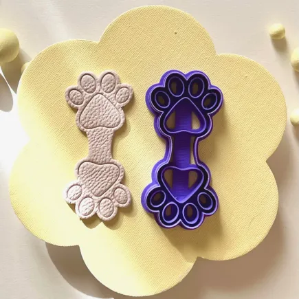 Cortador arcilla polimérica - llavero huella perro