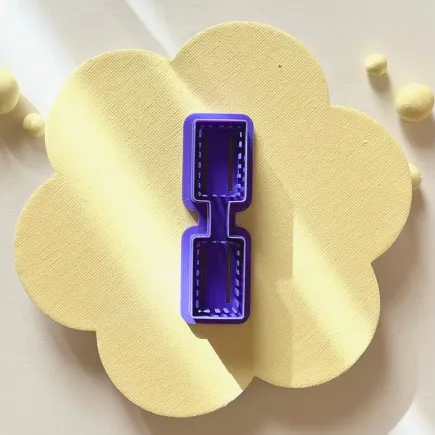 Cortador arcilla polimérica - llavero efecto cuero rectángulo