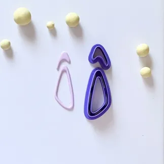 Cortador arcilla polimérica - set triángulos orgánicos