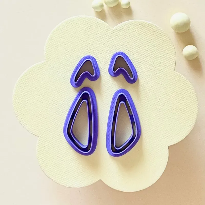 Cortador arcilla polimérica - set triángulos orgánicos