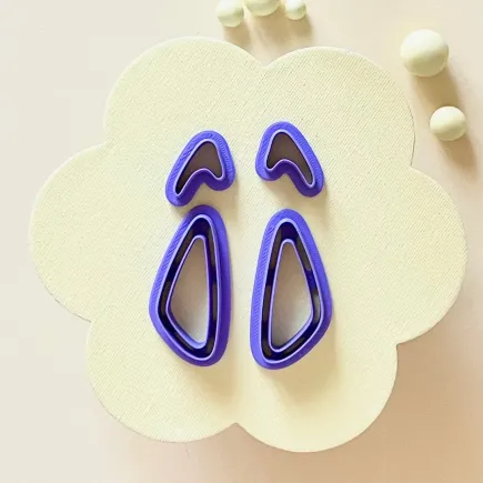 Cortador arcilla polimérica - set triángulos orgánicos