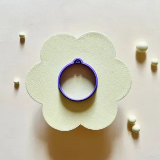 Cortador arcilla polimérica - Adorno redondo de Navidad