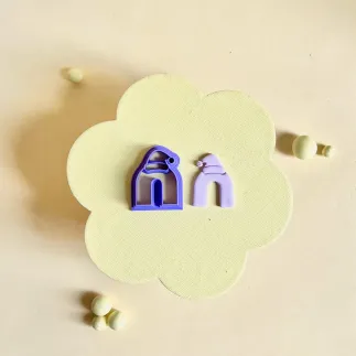 Cortador arcilla polimérica - Arco con gorro de Navidad