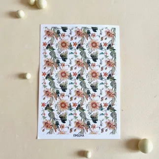 Papel transferencia arcilla polimérica: flores otoño - Lylo Tools