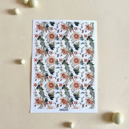 Papel transferencia arcilla polimérica: flores otoño - Lylo Tools