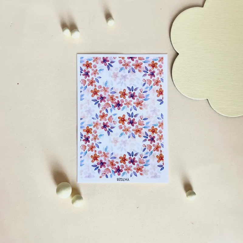 Papel de transferencia para arcilla polimérica - Estilo 15 gradiente flores Papel de transferencia para arcilla polimérica - Estilo 15 gradiente flores