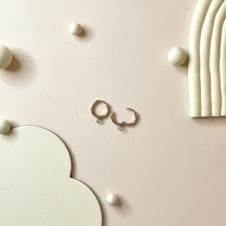 Aro 10mm de acero inoxidable con argolla - dorado