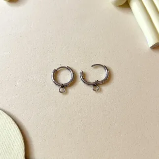 Aro 10mm de acero inoxidable con argolla - plateado