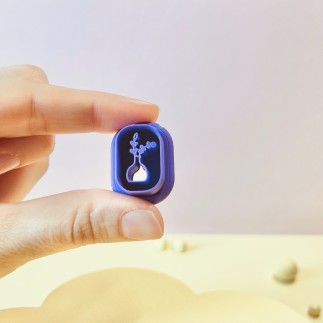 Cortador para arcilla polimérica con sello de jarrón con flores