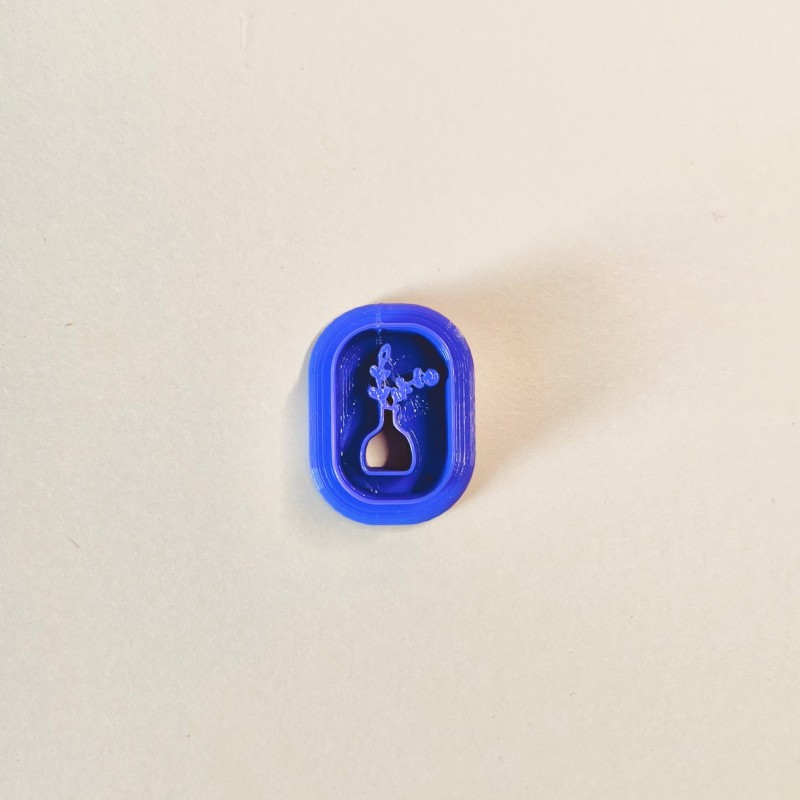 Cortador para arcilla polimérica con sello de jarrón con flores Cortador para arcilla polimérica con sello de jarrón con flores