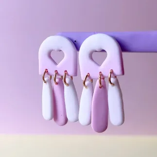 Set de cortadores para arcilla polimérica arco con corazón y lágrimas