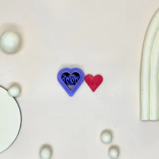 Cortador arcilla polimérica - corazón en llamas