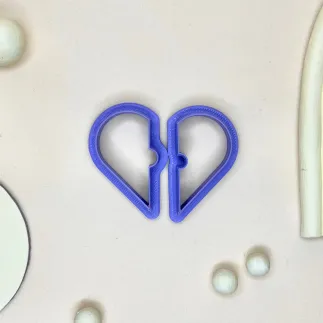 Set de cortadores arcilla polimérica - mitad corazón puzzle