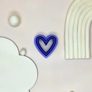 Cortador arcilla polimérica - corazón exterior con marca