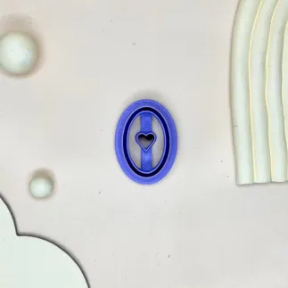 Cortador arcilla polimérica - óvalo con mini corazón