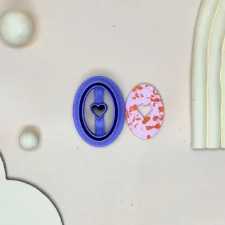 Cortador arcilla polimérica: óvalo con mini corazón - Lylo Tools