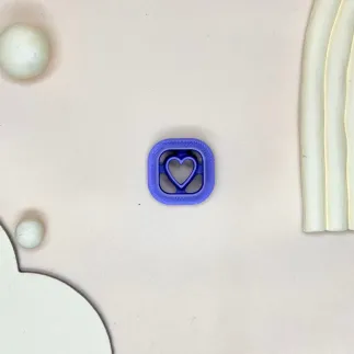 Cortador arcilla polimérica: cuadrado con corazón - Lylo Tools