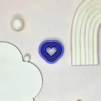 Cortador arcilla polimérica - corazón ondas