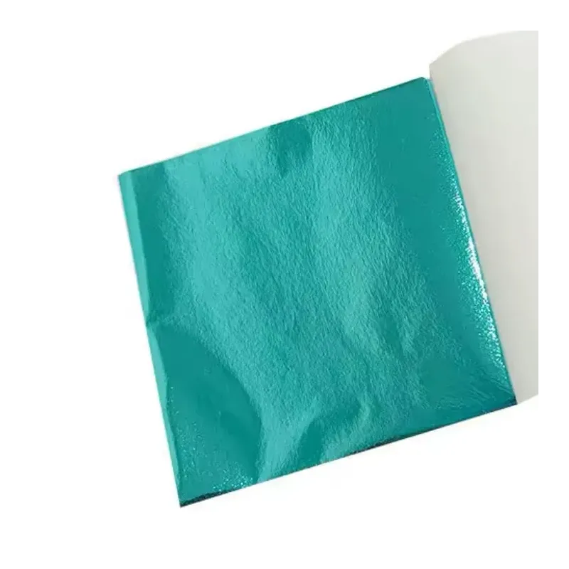 Hojas pan de oro: color cian