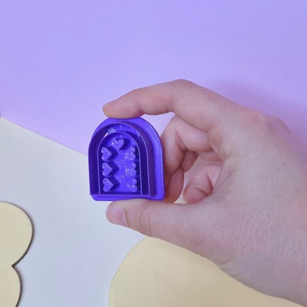 Set de cortadores para arcilla polimérica óvalo y arco de corazones
