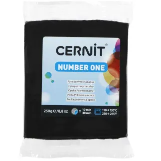 Arcilla polimerica Cernit Number One | Negro 250gr - Lylo Tools