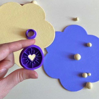 Set de cortadores para arcilla polimérica circulos orgánicos con corazón