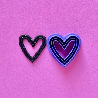 Cortador arcilla polimérica: corazón exterior con marcas - Lylo Tools