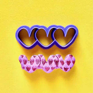 Cortador arcilla polimérica: trío corazones horizontales - Lylo Tools