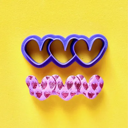 Cortador arcilla polimérica: trío corazones horizontales - Lylo Tools