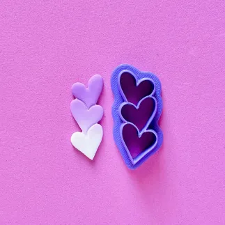 Cortador para arcilla polimérica: trío de corazones - Lylo Tools