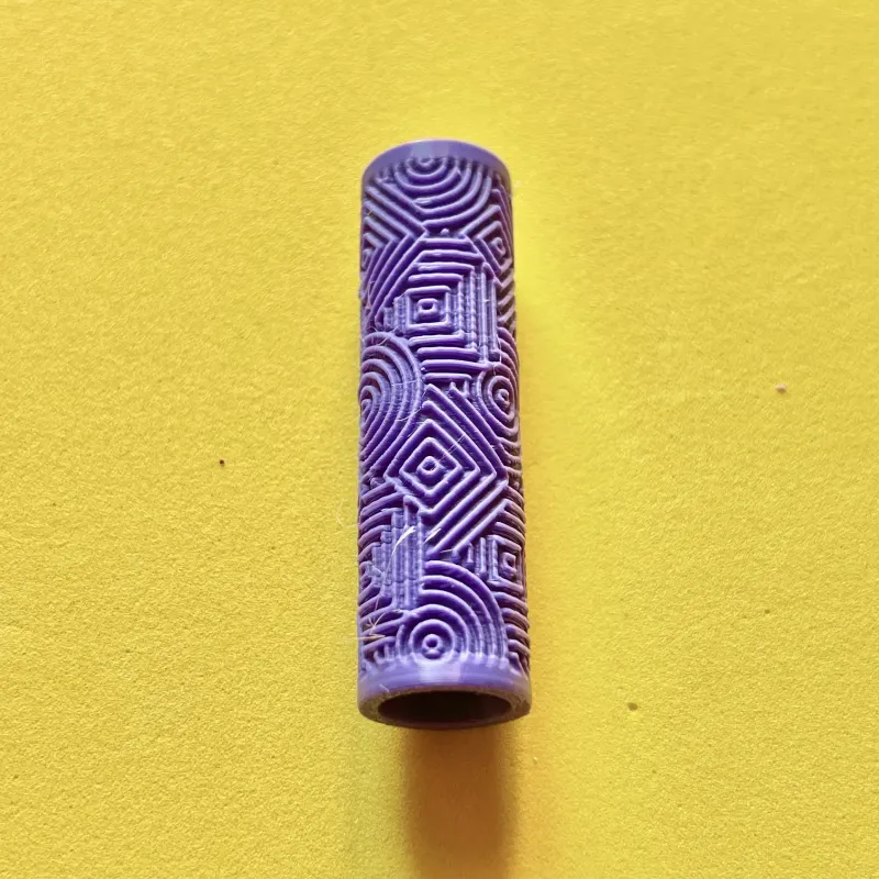 Mini rodillo de textura - estampado rombos y círculos