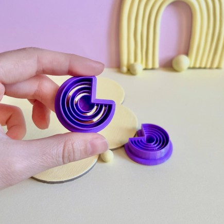 Cortador para arcilla polimérica para hacer aros con forma de círculo con marcas