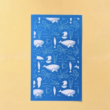 Silk screen para arcilla: plantilla de seda vida marina - Lylo Tools