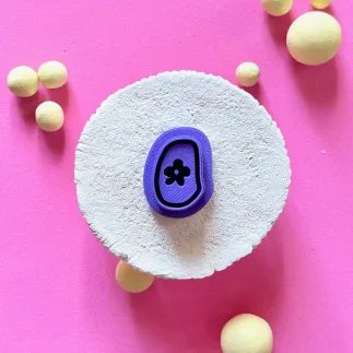 Cortador para arcilla polimerica (simétricos) - flor orgánica enmarcada