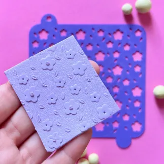 Stencil para arcilla polimerica: campo de margaritas - Lylo Tools