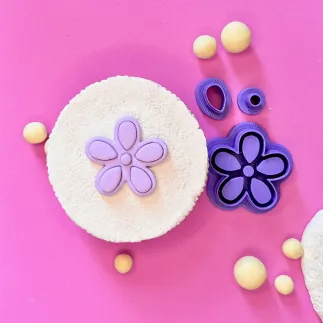 Cortador para arcilla polimerica - margarita con sello