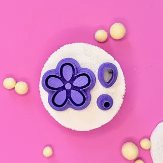 Cortador para arcilla polimerica: margarita con sello - Lylo Tools