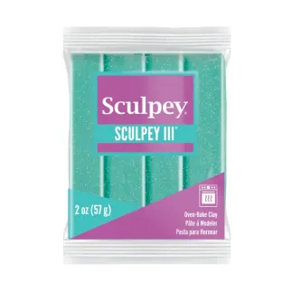 Arcilla polimérica Sculpey III: turquesa purpurina - Lylo Tools