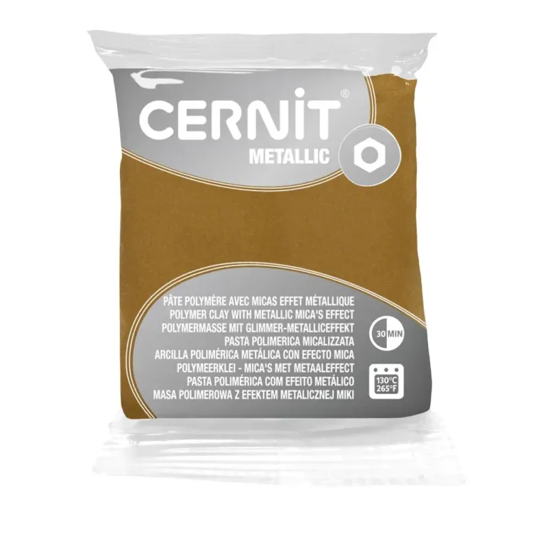 Arcilla polimerica Cernit Metálico - Dorado rico 56gr