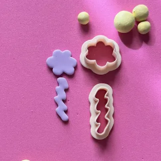 Cortador arcilla polimérica - set orgánico floral