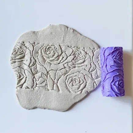 Rodillo de textura para arcilla polimérica - rosas