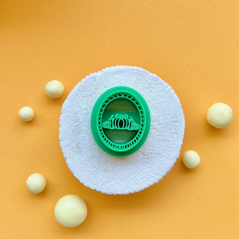 Cortador para arcilla polimérica - óvalo con bodegón de calabazas