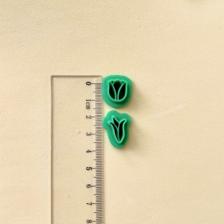 Set cortadores para arcilla polimérica tulipan con hojas