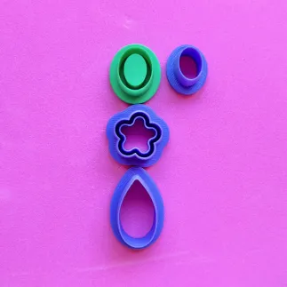 Set cortadores arcilla polimérica: óvalo, flor y lágrima - Lylo Tools