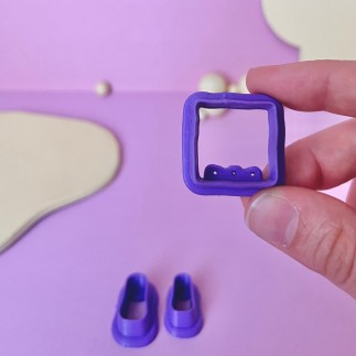 Set de cortadores para arcilla polimérica cuadrado y lágrimas