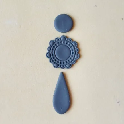 Set de cortadores para arcilla polimérica - círculo, rosetón y lágrima estilo flamenco